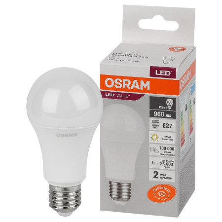 Лампа светодиодная LED Value CL- A 12W/830 230V E27 10X1
