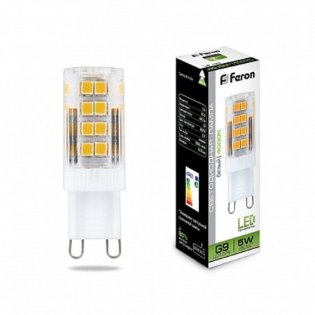 Лампа светодиодная LB-432 (5W) 230V G9 4000K 16x50mm