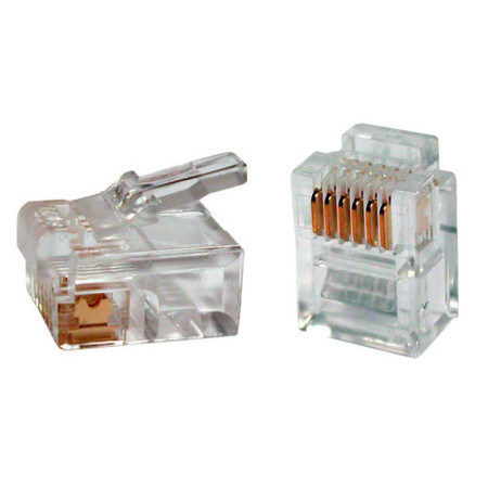 Разъем телефонный PLUG-6P6C-P-C2-100 RJ-12(6P6C) (3 µ"/ 3 микродюйма) (100 шт)