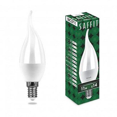 Лампа светодиодная SBC3711 11W 4000K 230V E14 C37T свеча на ветру
