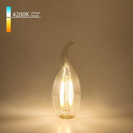 Лампа светодиодная Свеча на ветру BL130 7W 4200K E14 (CW35 прозрачный)