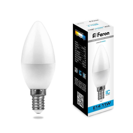 Лампа светодиодная LB-770 (11W) 230V E14 6400K свеча