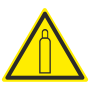 Знак W 19 "Газовый баллон" 150х150х150 мм, пластик ГОСТ Р 12.4.026-2001