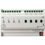 KNX. Контроллер освещения 4 канала 1-10В/4 канала реле 16А. DIN 8 модулей.