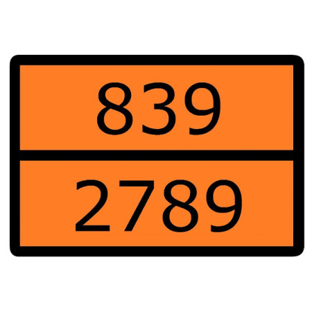Знак для маркировки опасных грузов "Номер ООН 839/2789" ГОСТ Р 52290-2004 300х400 мм