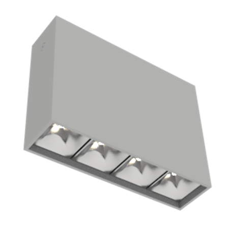 Светодиодный светильник DL-Box Reflect Multi 1x4 накладной 10 Вт 3000 К 150х40х115 мм RAL7045 серый муар
