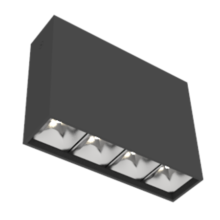 Светодиодный светильник DL-Box Reflect Multi 1x4 накладной 10 Вт 3000 К 150х40х115 мм RAL9005 черный муар