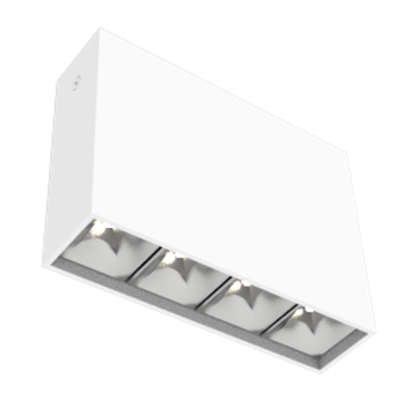 Светодиодный светильник DL-Box Reflect Multi 1x4 накладной 10 Вт 3000 К 150х40х115 мм RAL9003 белый муар DALI