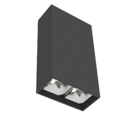 Светодиодный светильник DL-Box Reflect Multi 1x2 накладной 8 Вт 4000 К 80х40х150 мм RAL9005 черный муар DALI