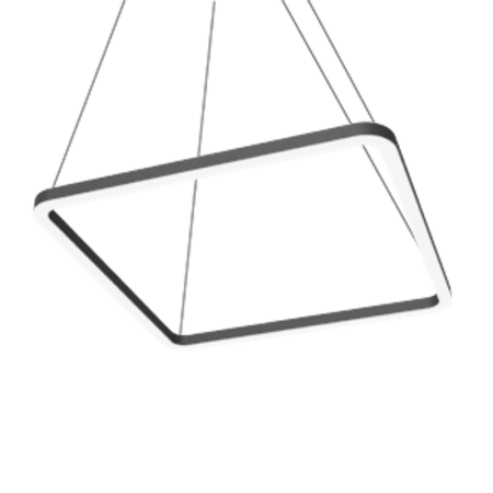 Светодиодный светильник ДСО VARTON Enso Q 990х990х40 мм 91 Вт 3000 K подвесной RAL9005 черный матовый с рассеивателем опал