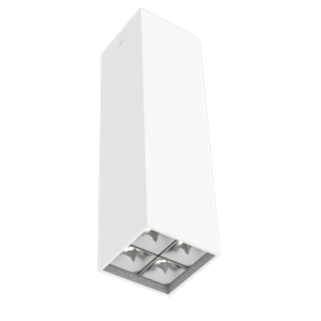 Светодиодный светильник DL-Box Reflect Multi 2x2 накладной 14 Вт 3000 К 80х80х300 мм RAL9003 белый муар