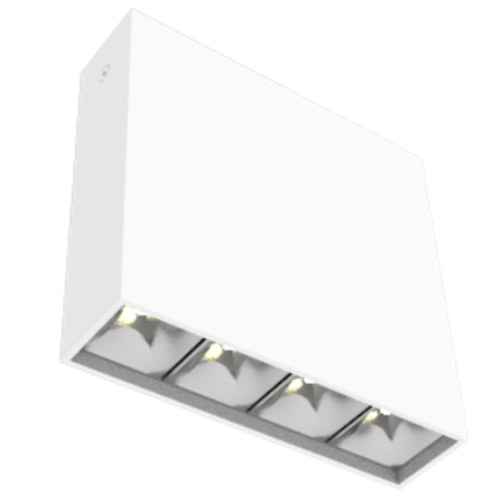Светодиодный светильник DL-Box Reflect Multi 1x4 накладной 14 Вт 3000 К 150х40х150 мм RAL9003 белый муар DALI