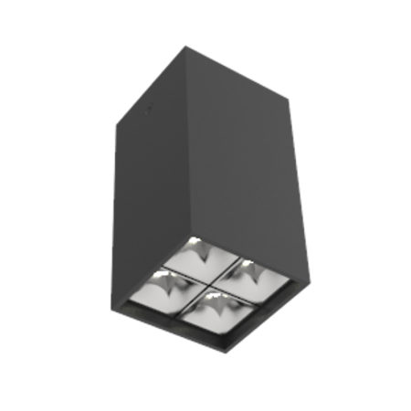 Светодиодный светильник DL-Box Reflect Multi 2x2 накладной 14 Вт 3000 К 80х80х150 мм RAL9005 черный муар DALI