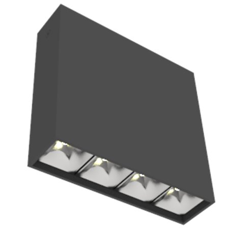 Светодиодный светильник DL-Box Reflect Multi 1x4 накладной 10 Вт 3000 К 150х40х150 мм RAL9005 черный муар DALI