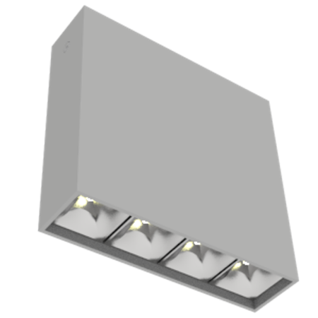 Светодиодный светильник DL-Box Reflect Multi 1x4 накладной 14 Вт 4000 К 150х40х150 мм RAL7045 серый муар DALI