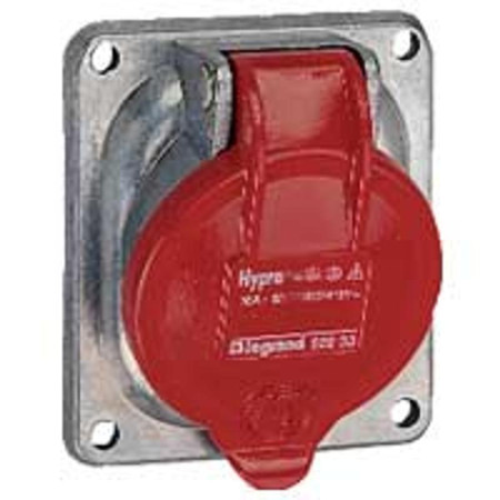 Встраиваемая розетка Hypra - IP 44 - 3К+Н+З - 16 А - металл