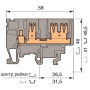 Клемма M4/6.3G винт 4мм.кв. винтовой зажим 4 мм.кв., 1 quick connect (fast on) 6,3x0,8 мм,