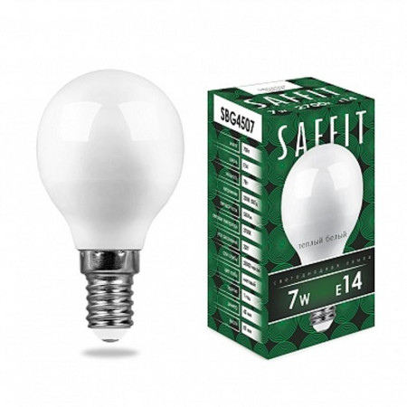 Лампа светодиодная SBG4507 7W 2700K 230V E14 G45
