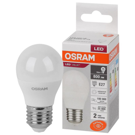 Лампа светодиодная LED Value CL- P 10W/840 230V E27 10X1