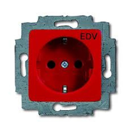 Розетка SCHUKO 16А 250В с маркировкой EDV, цвет красный