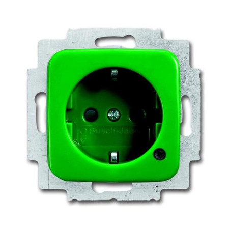 Розетка Schuko с индикацией LED, Duro, зеленый