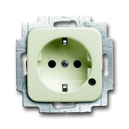 Розетка Schuko с индикацией LED, Duro, слоновая кость