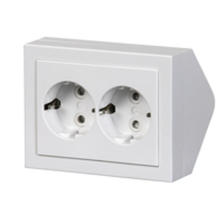 Розетка двойная Schuko, угловая, антрацит