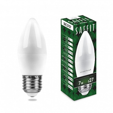 Лампа светодиодная SBC3707 7W 2700K 230V E27 C37 свеча