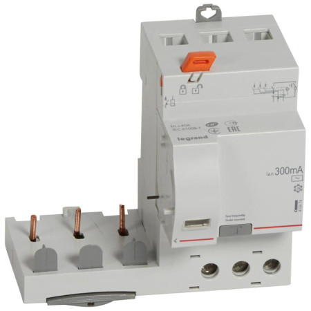 Дифференциальный блок DX3 - тип AC - 300 мА - 3П - 400 В~ - 40 А - 3 модуля