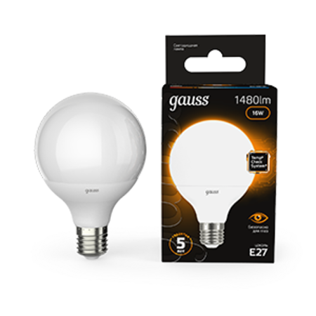 Лампа светодиодная Black LED G95 E27 16W 1360lm 3000K