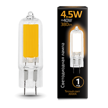 Лампа светодиодная Black LED G4 AC220-240V 4.5W 380lm 3000K Glass