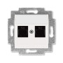 ABB Levit Жемчуг Розетка комп. 2-ая 2хRJ45 категория 5e