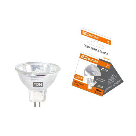 Лампа галогенная 20Вт 230В GU5.3 MR16 (JCDR)