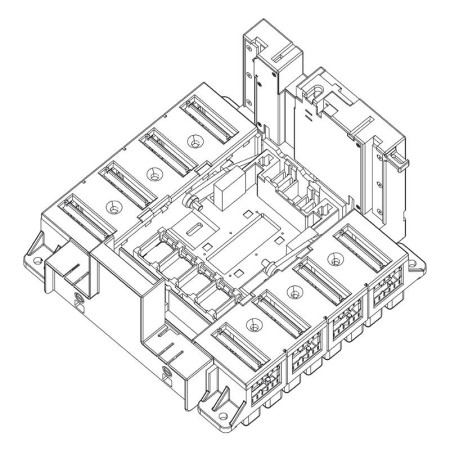 DPX3 1600 Основание выключатель 4P, подключение сзади