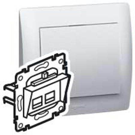 PRO21 Розетка комп. 2-ая 6 кат UTP (RJ45) с лапками