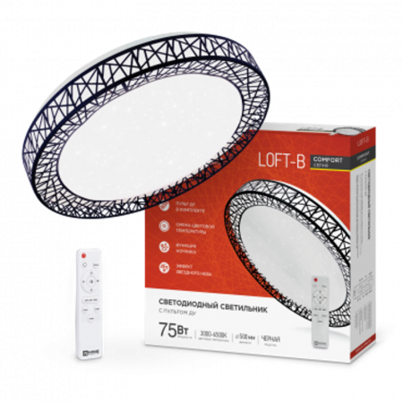 Светильник светодиодный COMFORT Loft-B 75Вт 230В 3000-6500K 6000Лм 500x100мм с пультом ДУ