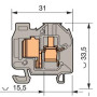 Клемма DR4/8.P.ADO ADO 4мм.кв. земля, мини, DIN2