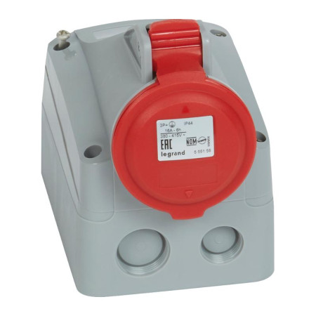 Розетка накладная - 16А - 3К+З - 380 В - IP 44