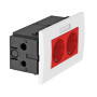 Укомплектованный розеточный блок AR45 (марк.,2xModul45,84x140x59 мм,красный) (SDE-RW D0RT2B)