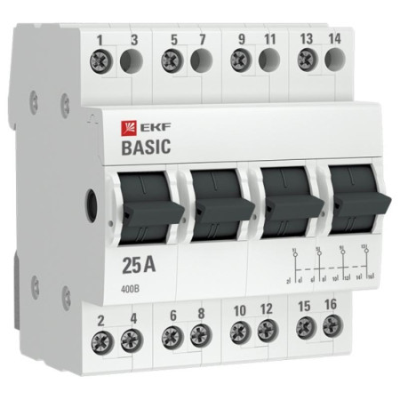 Переключатель трехпозиционный 4P 25А EKF Basic