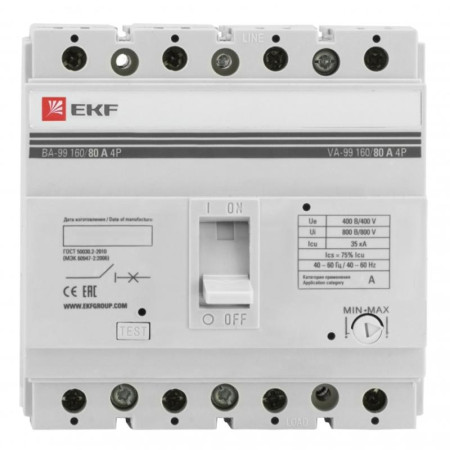 Автоматический выключатель ВА-99 160/80А 4P 35кА EKF