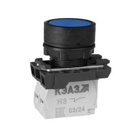 Кнопка КМЕ4122м-синий-2но+2нз-цилиндр-IP40