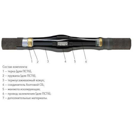 Муфта 3 ПСТ-1 (70-120) нг-Ls с соединителями (пластик/ЭПР без брони)