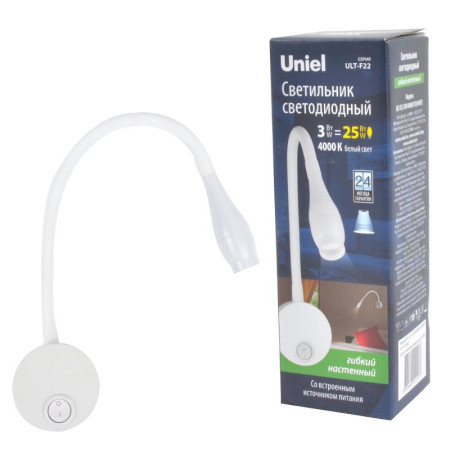 Светильник светодиодный настенный гибкий интерьерный ULT-F22-3W/4000K IP20 WHITE 85-265В. Белый свет (4000К) белый TM