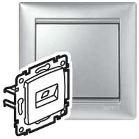 Valena Алюминий Розетка комп(RJ45) 1-ая 6 кат UTP