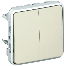Plexo Белый Переключатель 2-клавишный IP55