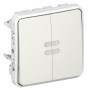 Plexo Белый Переключатель 2-клавишный с подсв. IP55