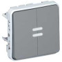 Plexo Серый Переключатель 2-клавишный с подсв. IP55