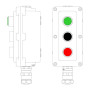 Взрывонепроницаемый пост управления из алюминия LCSD-03-B-MB-L1G(220)x1-P1B(11)x1-P1R(11)x1-PBMB-ANP15BMB