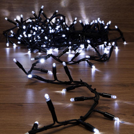 Гирлянда Кластер 10 м, 200 LED, черный каучук, IP67, соединяемая, цвет свечения белый
